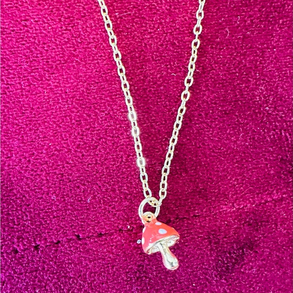 Jewelry - Gold Chain with Red Mushroom Pendant